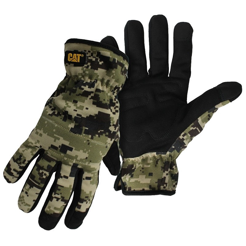Cat CAT0122702X Utility Gloves, Men's, 2XL, Open Cuff, Spandex, Camouflage