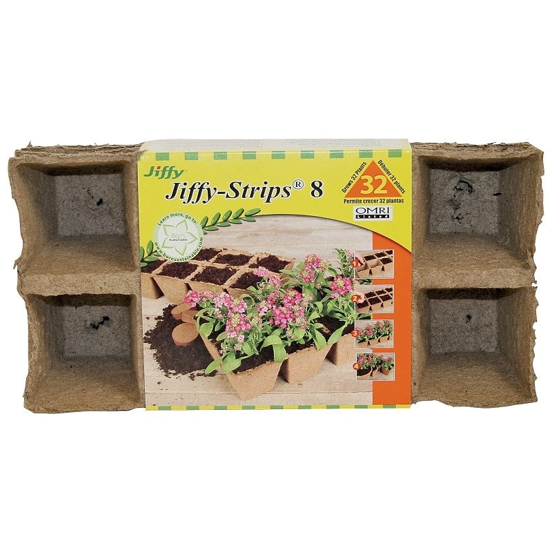 Jiffy JS32 Peat Pot Strip, 32 -Cell, Peat Moss