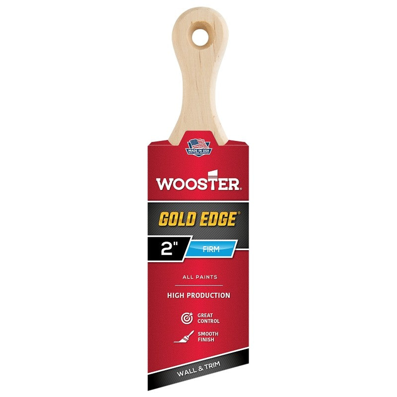 Wooster 5235-2 Paint Brush, Gold Bristle/White, Beech Hardwood Handle, 2-11/16 in L Bristle