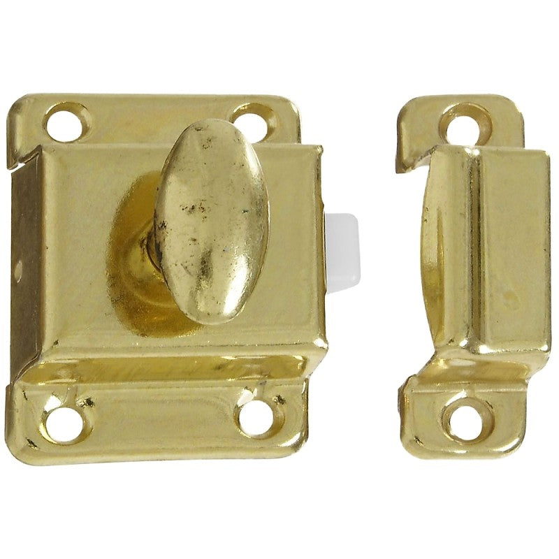 National Hardware V699 Series N149-625 Cupboard Turn, 1-1/4 in L, 1-3/4 in W, Steel, Brass