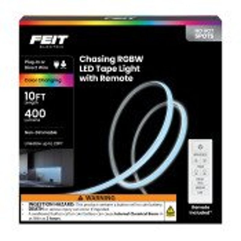 Feit Electric NF10/CHASE Flex Light, 120 V, 15 W, LED Lamp, Neon/Tunable White, 400 Lumens, 3000 to 6500 K Color Temp