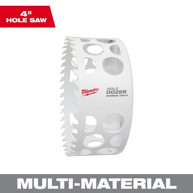 Milwaukee 49-56-0742 Hole Dozer, 4 in Dia, 1.62 in D Cutting, 4 TPI, Carbide Cutting Edge