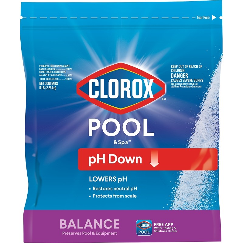Clorox 12105CLX pH Down, Granular, Off-White, 5 lb (Pack of 3)