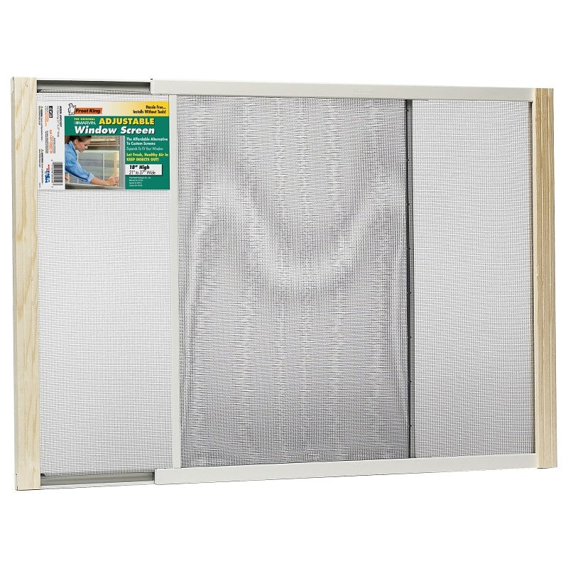 Frost King W.B. Marvin AWS1837 Window Screen, 18 in L, 21 to 37 in W, Aluminum