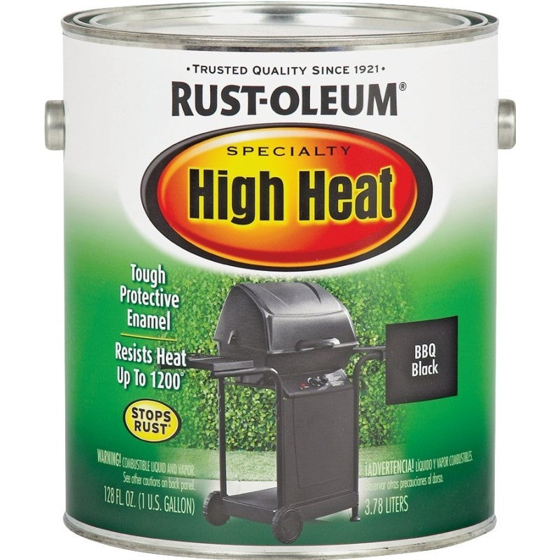 Rust-Oleum 237543 High Heat Paint, Satin, Black, 1 gal, Can (Pack of 2)