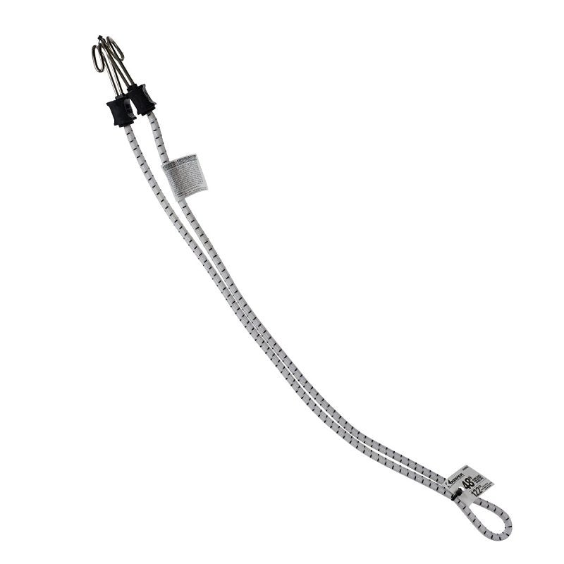 Keeper A06280Z Bungee Cord, 0.315 in Dia, 48 in L, Rubber/Steel, Black/White, Hook End