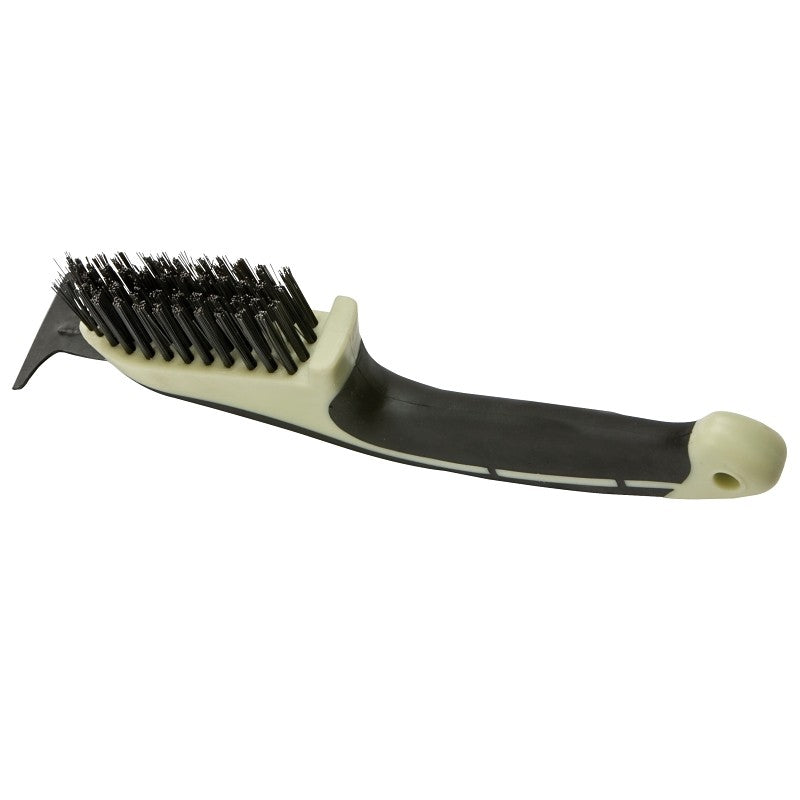 Hyde 46835 Wire Brush with Scraper, 1 in L Trim, HCS Bristle, 1-13/64 in W Brush, 9-1/4 in OAL