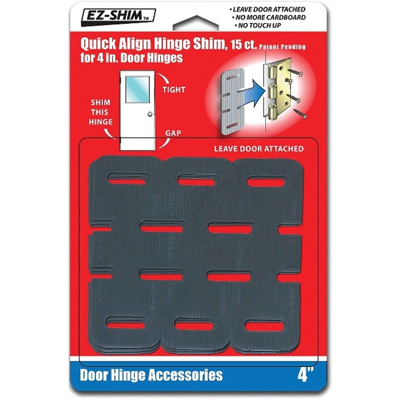 EZ Shim HS400BP Hinge Shim, 4 in L x 1.3 in W x 0.06 in Thick Dimensions, Plastic