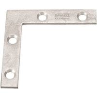 Flat Corner Iron Braces 2 By 3/8 By 0.07 Inch Galvanized Steel 2 Pack