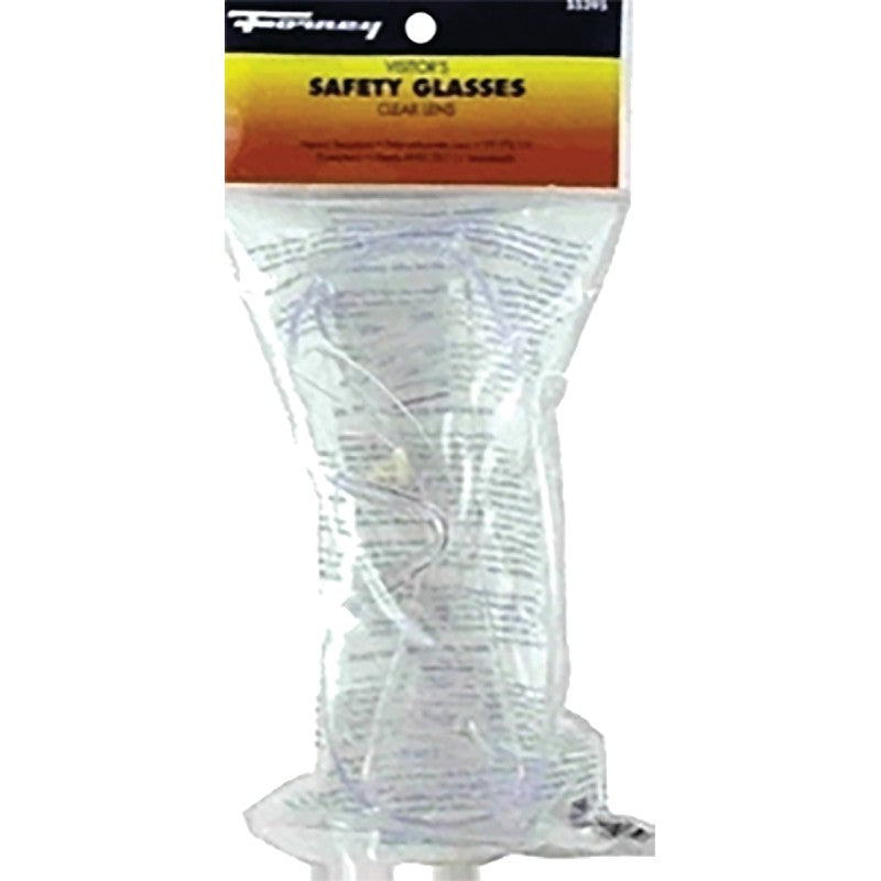 Forney 55295 Safety Glasses, Polycarbonate Lens, Clear Frame