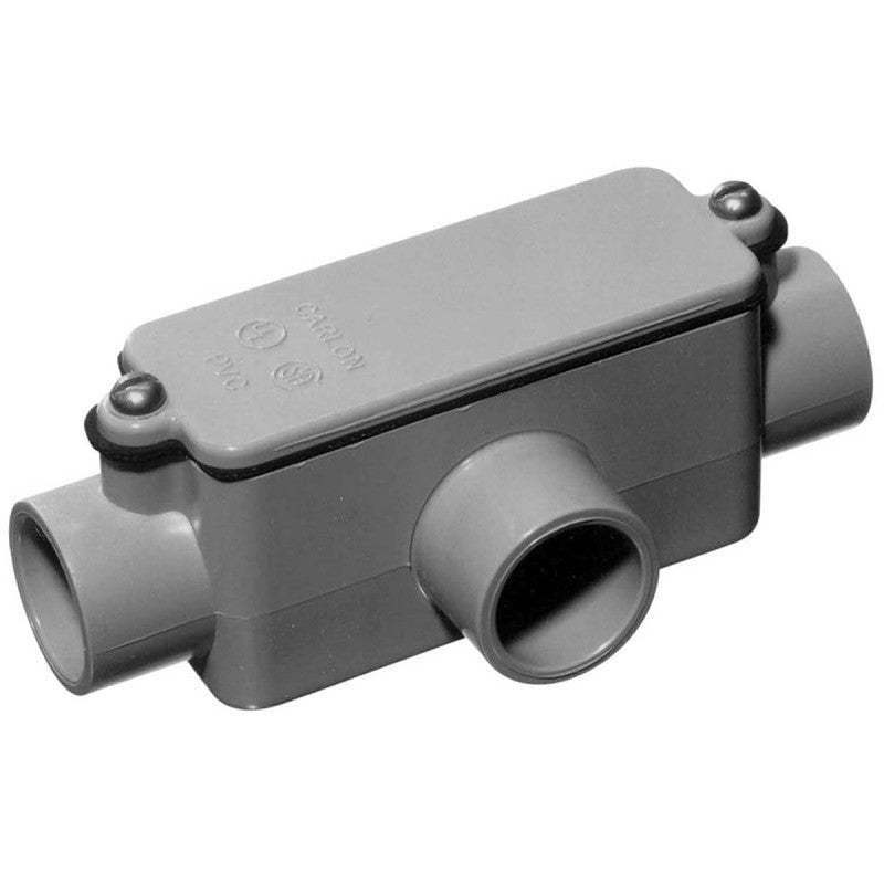 Carlon E983H-CAR Conduit Body, IMC, Rigid, 1-1/2 in Hub, 8-21/32 in OAL, PVC, Gray