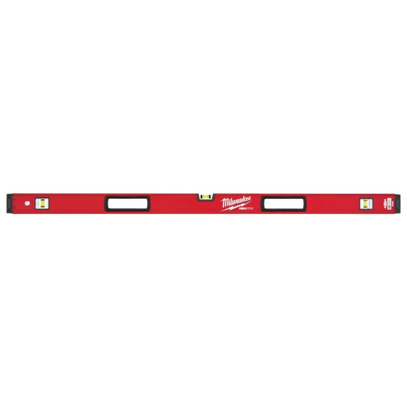 Milwaukee REDSTICK Series MLBXM48 Magnetic Box Level, 48 in L, 3-Vial, 1-Hang Hole, Magnetic, Aluminum, Red
