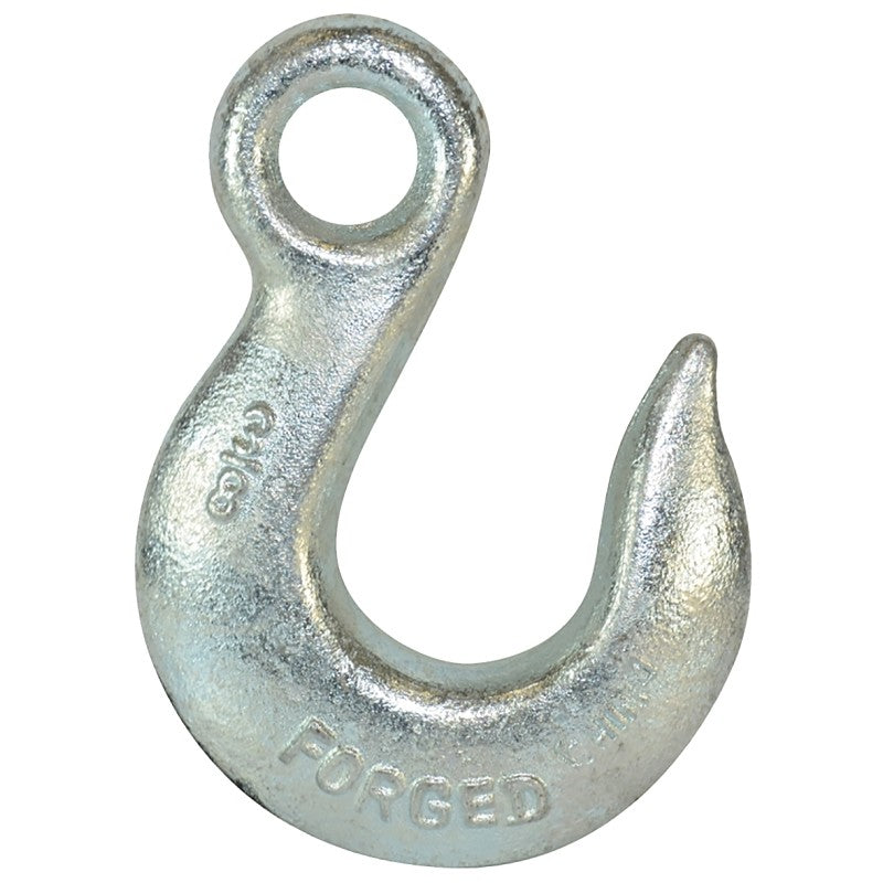 Baron 329-3/8 Eye Slip Hook, 3/8 in, 5400 lb Working Load, 43 Grade, Carbon Steel, Zinc