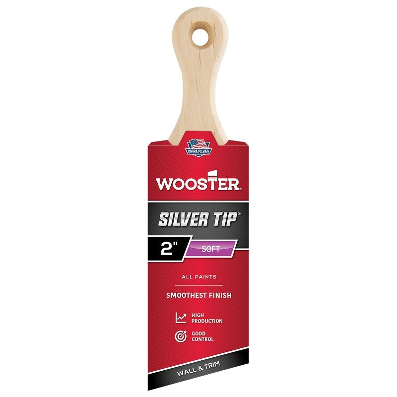 Wooster 5225-2 Paint Brush, Silver/White, Birchwood Handle, 2 in W, 2-11/16 in L Bristle
