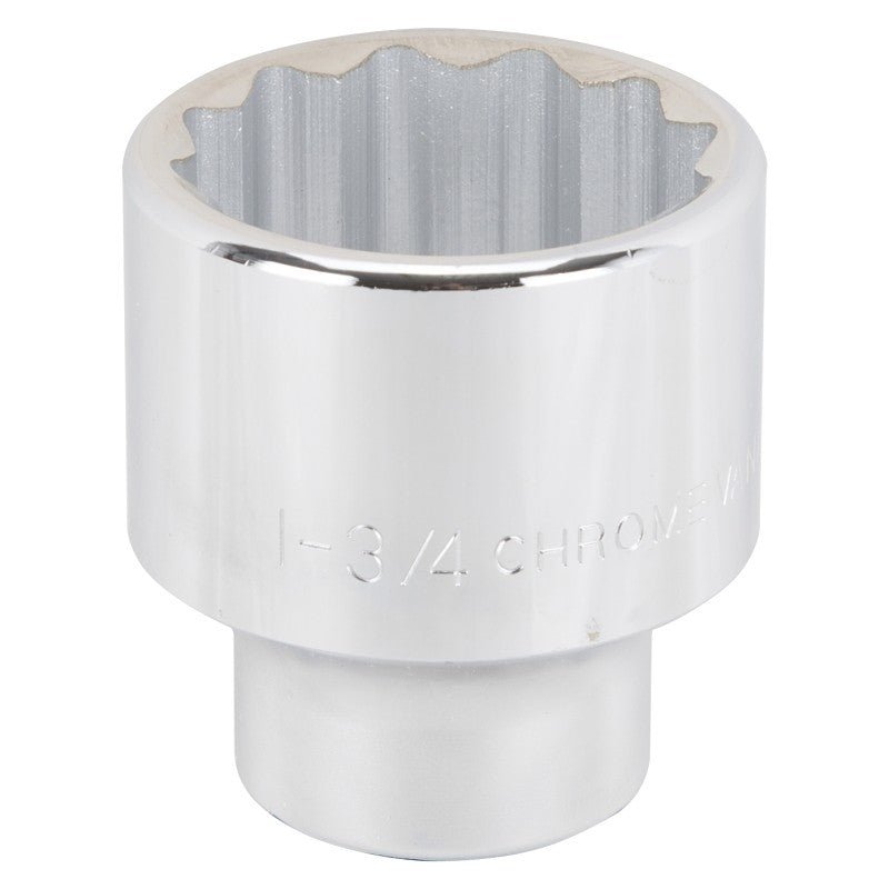 Vulcan MT-SS6056 Drive Socket, 1-3/4 in Socket, 3/4 in Drive, 12-Point, Chrome Vanadium Steel, Chrome