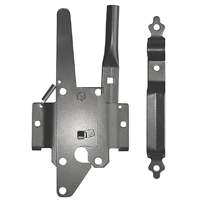 Nuvo Iron DTPLUH/B Deluxe Traditional Post Latch with Ultimate Handle, 11 in L, 7 in W, Galvanized Steel, Black