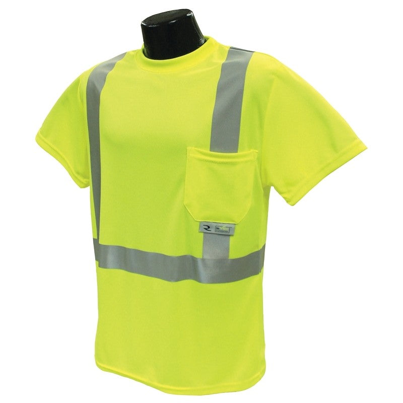 Radians ST11-2PGS-M Safety T-Shirt, M, Polyester, Green, Short Sleeve, Pullover Closure