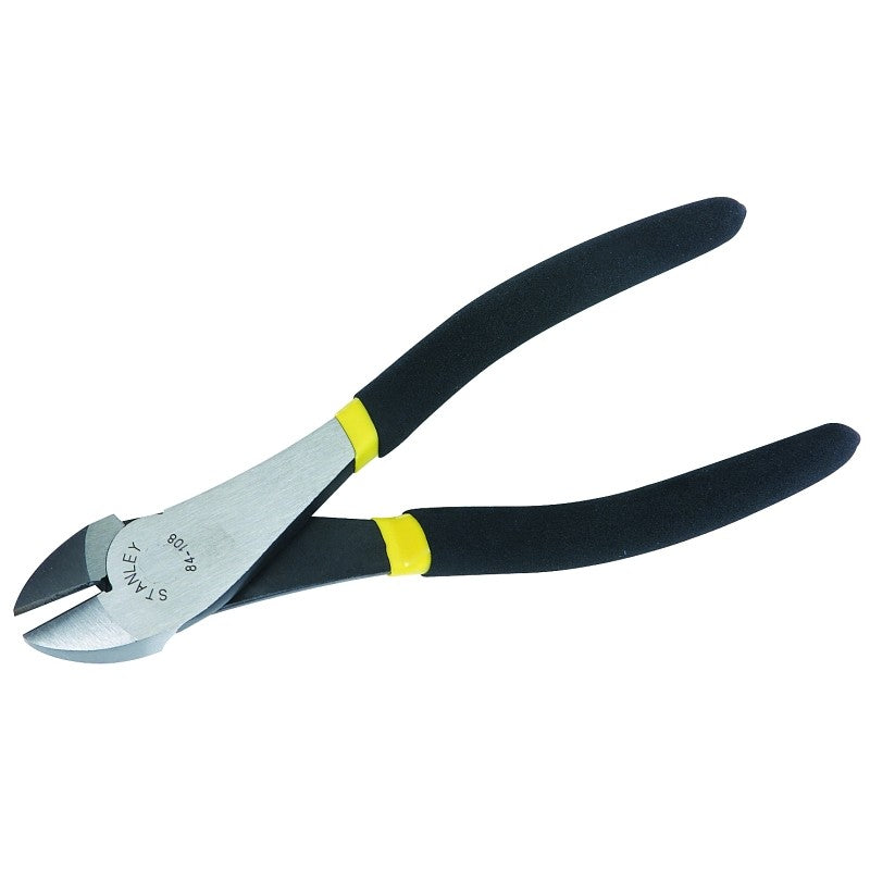 STANLEY 84-105 Diagonal Cutting Plier, 6-3/16 in OAL, 25 mm Cutting Capacity, Black Handle, Double Dipped Handle