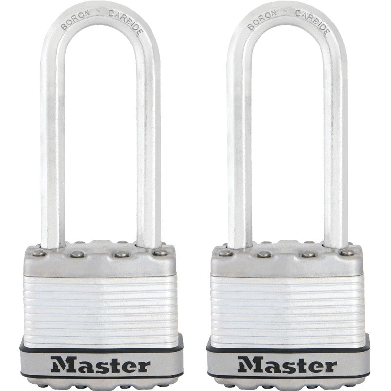 Master Lock Magnum Series M1XTLJ Padlock, Keyed Alike Key, 5/16 in Dia Shackle, 2-1/2 in H Shackle, Stainless Steel Body