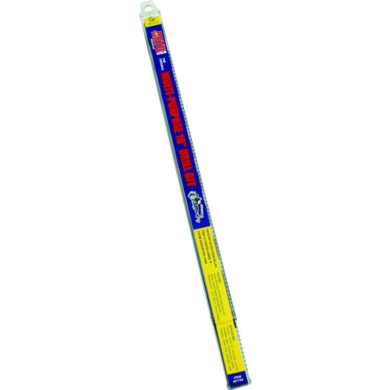 ARTU 01185 Jobber Drill Bit, 7/8 in Dia, 16 in OAL, Parabolic Flute, 1/2 in Dia Shank, Reduced Shank