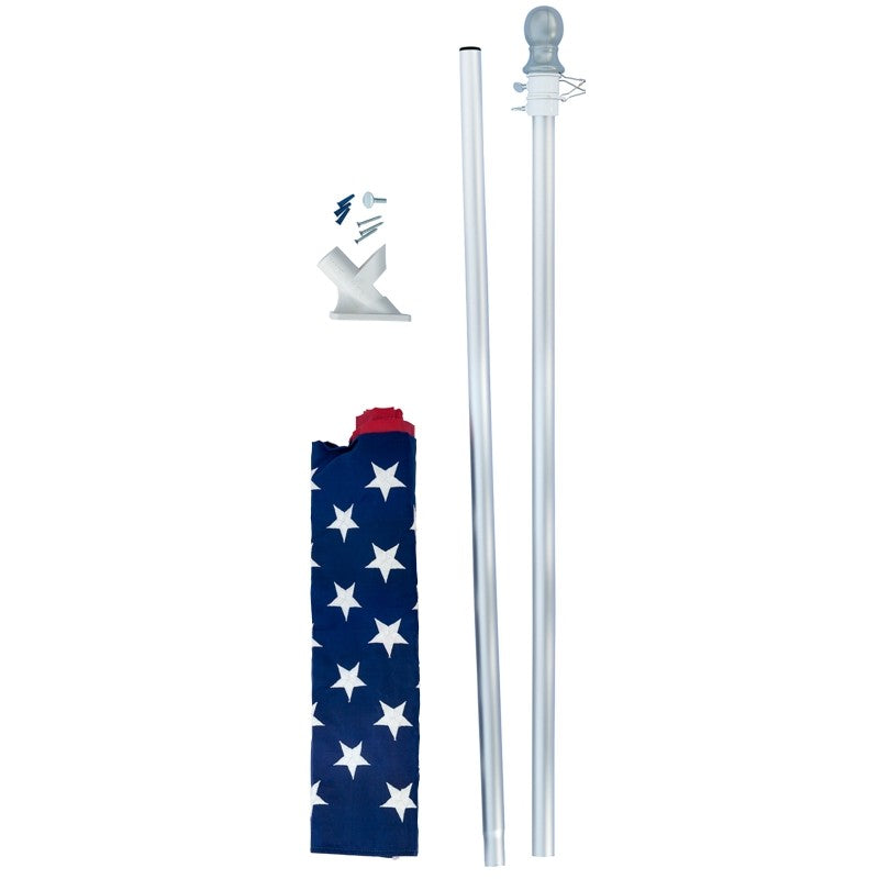 Valley Forge SSTINT-AM6 Flag Kit, Includes: (2) 6 ft Aluminum Pole with 2-Position HDPE Bracket