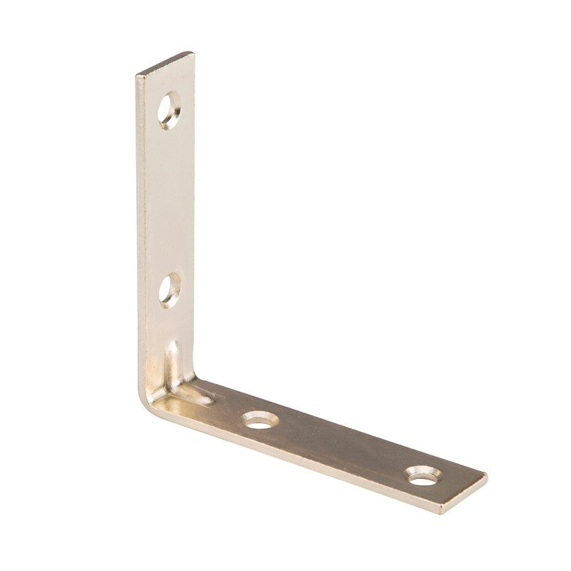 ProSource CB-S03-C4PS Corner Brace, 3 in L, 3 in W, 3/4 in H, Steel, Bright Brass, 2.6 mm Thick Material