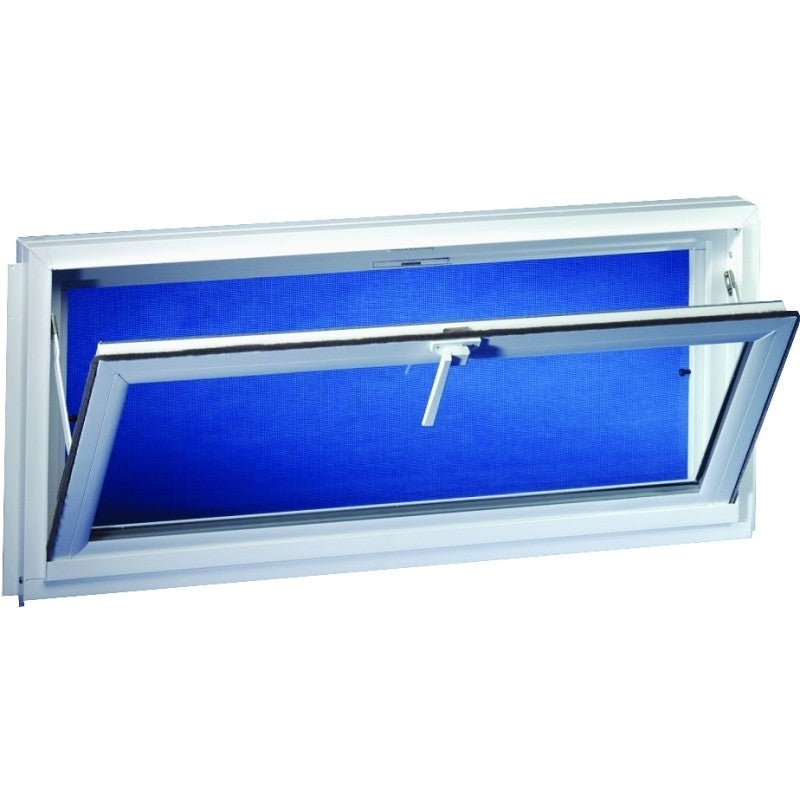 Duo-Corp Competitor Series 3220COMP Hopper Basement Window, 31-7/8 in W Actual, 19-1/2 in H Actual, Glass Glass/Screen