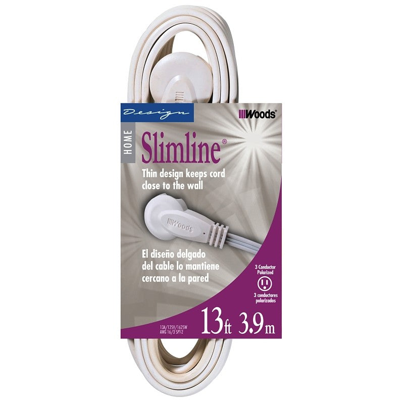 CCI 2232 Extension Cord, 16/3 AWG Cable, 13 ft L, 13 A, 125 V, White