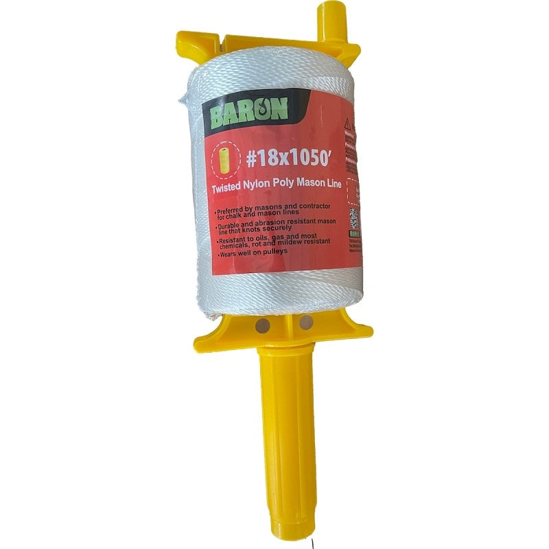 Baron 58401 Twine, #18 Dia, 1050 ft L, 13 lb Working Load, Nylon/Poly, White