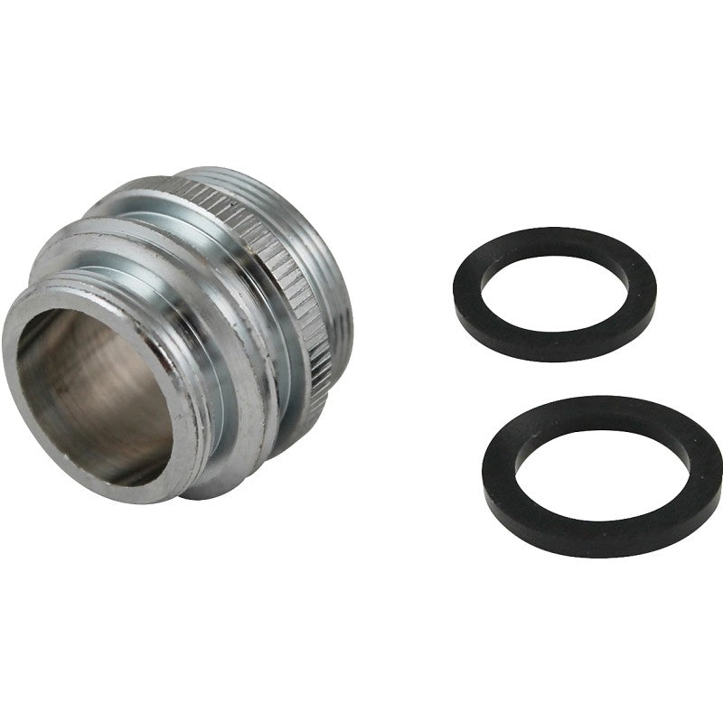 Plumb Pak PP800-60LF Faucet Aerator Adapter, 15/16-27 x 55/64-27 x 3/4 in in, Male x Female x MHT, Chrome Plated