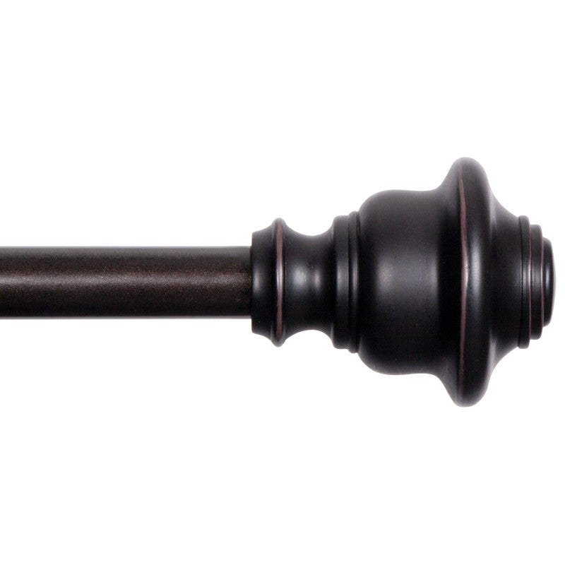 Kenney Fast Fit KN75242 Curtain Rod, 5/8 in Dia, 36 to 66 in L, Steel, Weathered Brown