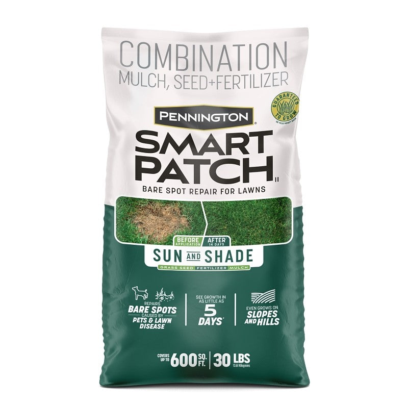 Pennington Smart Patch 100545894 Sun/Shade Grass Seed Mix, 30 lb Bag