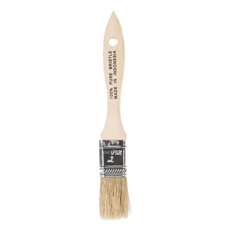Wooster F5117-1 Paint Brush, 1 in W, 1-11/16 in L Bristle, Soft Natural China Bristle, Plain-Grip Handle