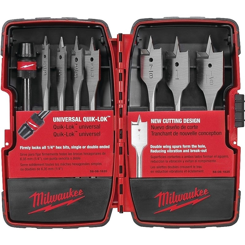 Milwaukee 49-22-0175 Boring Bit Set, Universal, 8-Piece, Steel