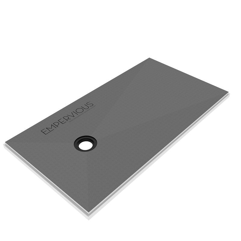 Emser Tile Empervious Series ZGBSP3260OD Shower Pan With Drain, 60 in L, 32 in W, 1 in H, Fiberglass/XPS Foam
