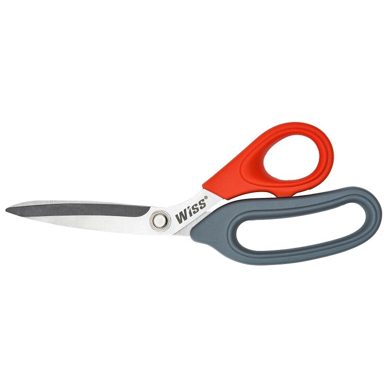 Crescent Wiss W812S Household Scissor, 8-1/2 in OAL, 3-1/2 in L Cut, Gray/Red Handle, Stainless Steel Blade