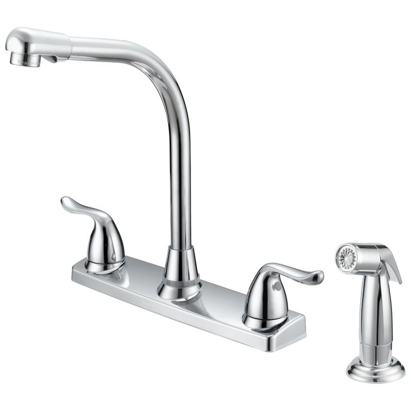 Boston Harbor F8F10036CP Kitchen Faucet, 1.8 gpm, 2-Handle, 4-Faucet Hole, Metal/Plastic, Chrome Plated