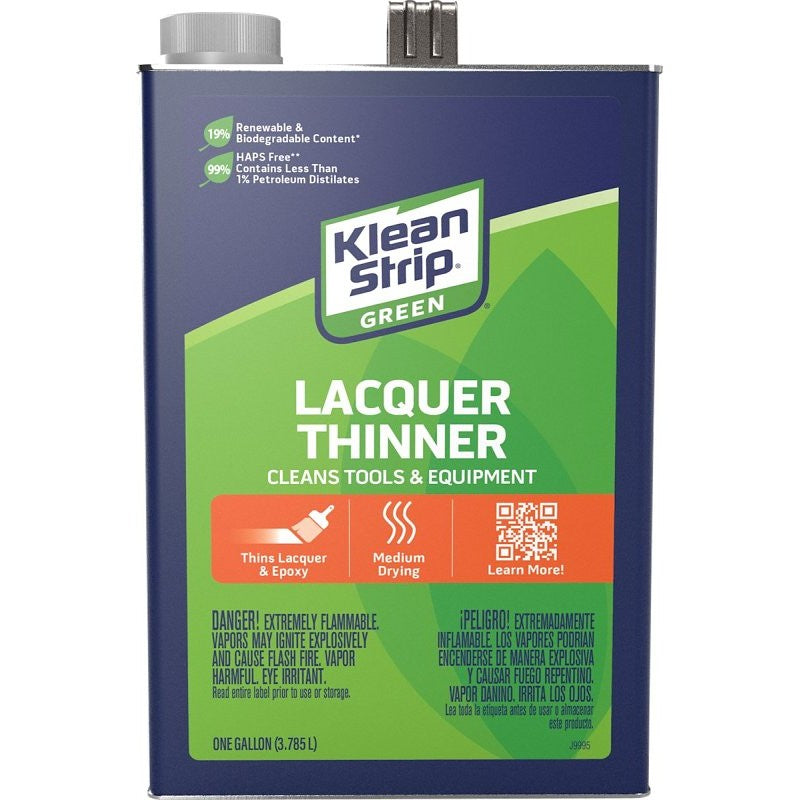 Klean Strip GKGL75008 Lacquer Thinner, Liquid, Water White, 1 gal, Can (Pack of 4)