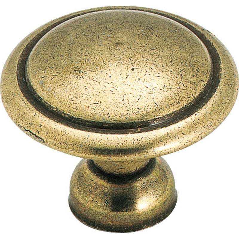 Amerock 848LB Cabinet Knob, 1 in Projection, Zinc, Light Antique Brass