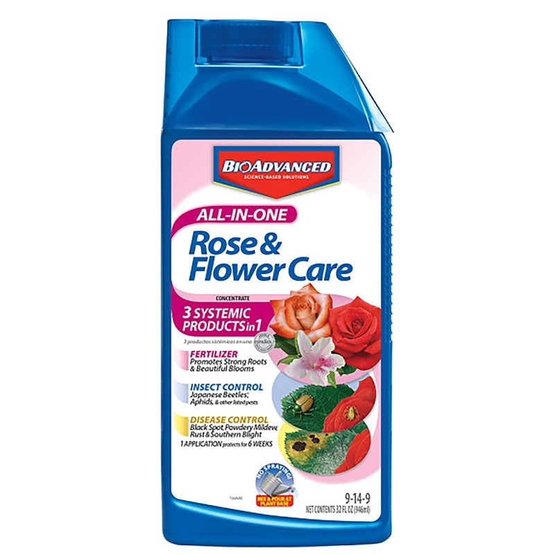 BioAdvanced 701260B Rose and Flower Care, Liquid, Spray Application, 32 oz Bottle