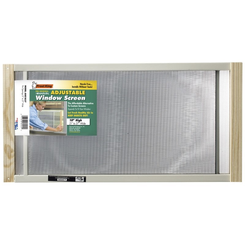 Frost King W.B. Marvin AWS1037 Window Screen, 10 in L, 21 to 37 in W