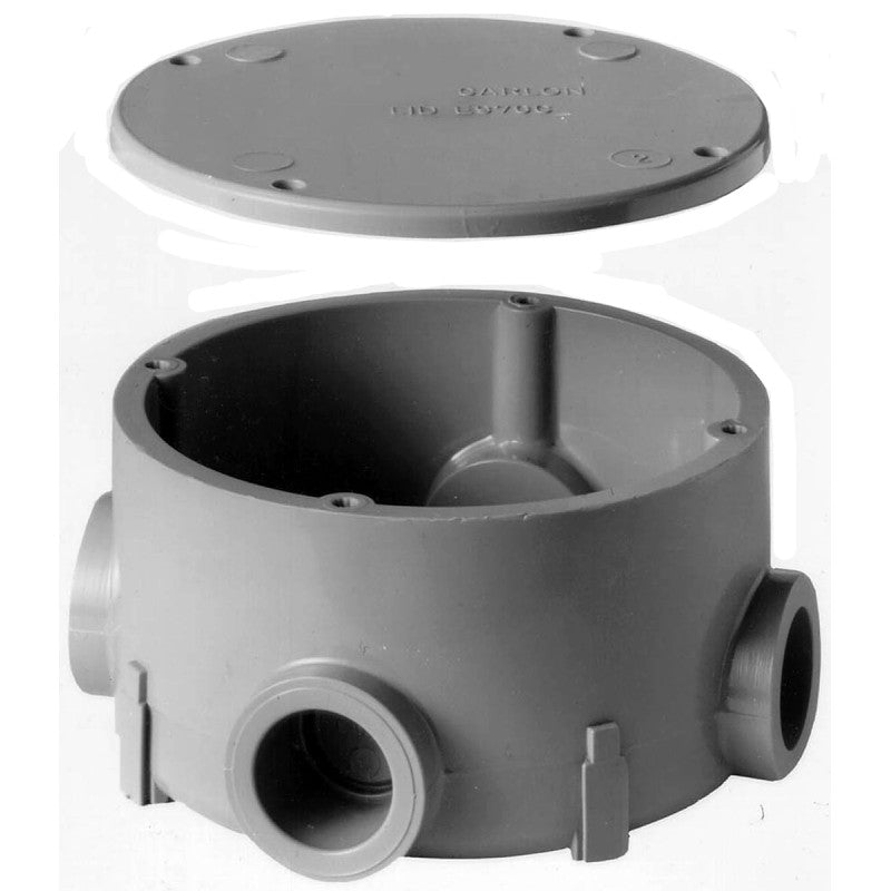 Carlon E970CD-CTN Conduit Body, 1/2 in Hub, 4-5/8 in OAL, PVC, Gray
