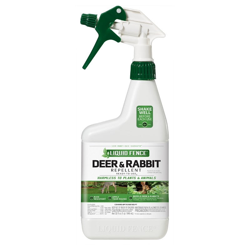Liquid Fence HG-71126 Deer and Rabbit Repellent, Ready-to-Spray, 500 sq-ft Coverage