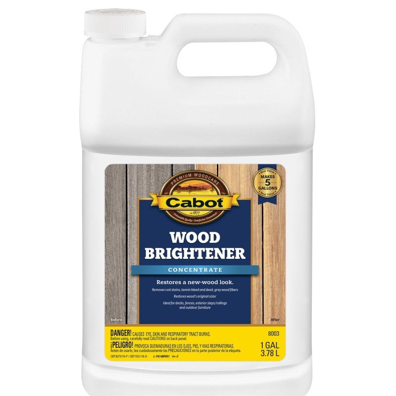 Cabot Problem-Solver 140.0008003.007 Wood Brightener, Liquid, Clear Blue, 1 gal (Pack of 4)