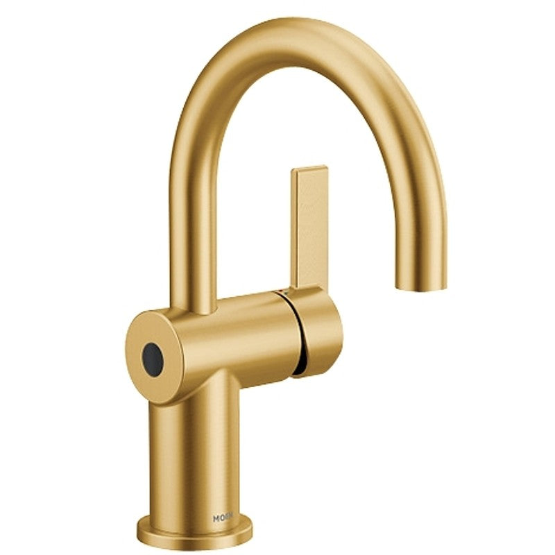 Moen Cia Series 6221EWBG Bathroom Faucet, 1.2 gpm, 1-Handle, Metal, Brushed Gold, Lever Handle, High-Arc Spout