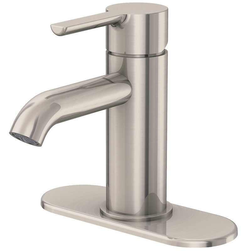 Boston Harbor FS6A0128NP Lavatory Faucet, 1.2 gpm, 1-Handle, 1 or 3-Faucet Hole, Metal/Plastics, Brushed Nickel