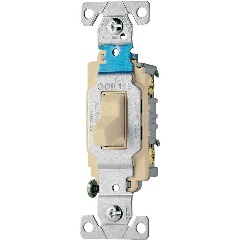 Eaton Wiring Devices CS115V Toggle Switch, 15 A, 120/277 V, Screw Terminal, Nylon Housing Material, Ivory