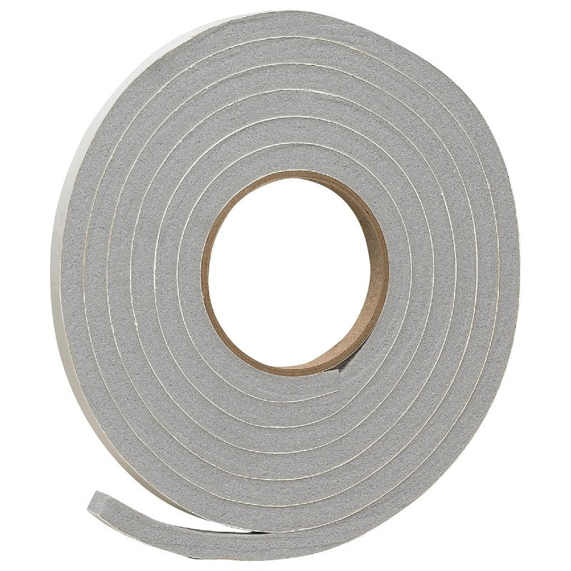Frost King V445H Foam Tape, 1/2 in W, 10 ft L, 3/8 in Thick, Vinyl, Gray
