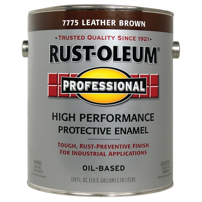 RUST-OLEUM PROFESSIONAL 7775402 Protective Enamel, Gloss, Leather Brown, 1 gal Can