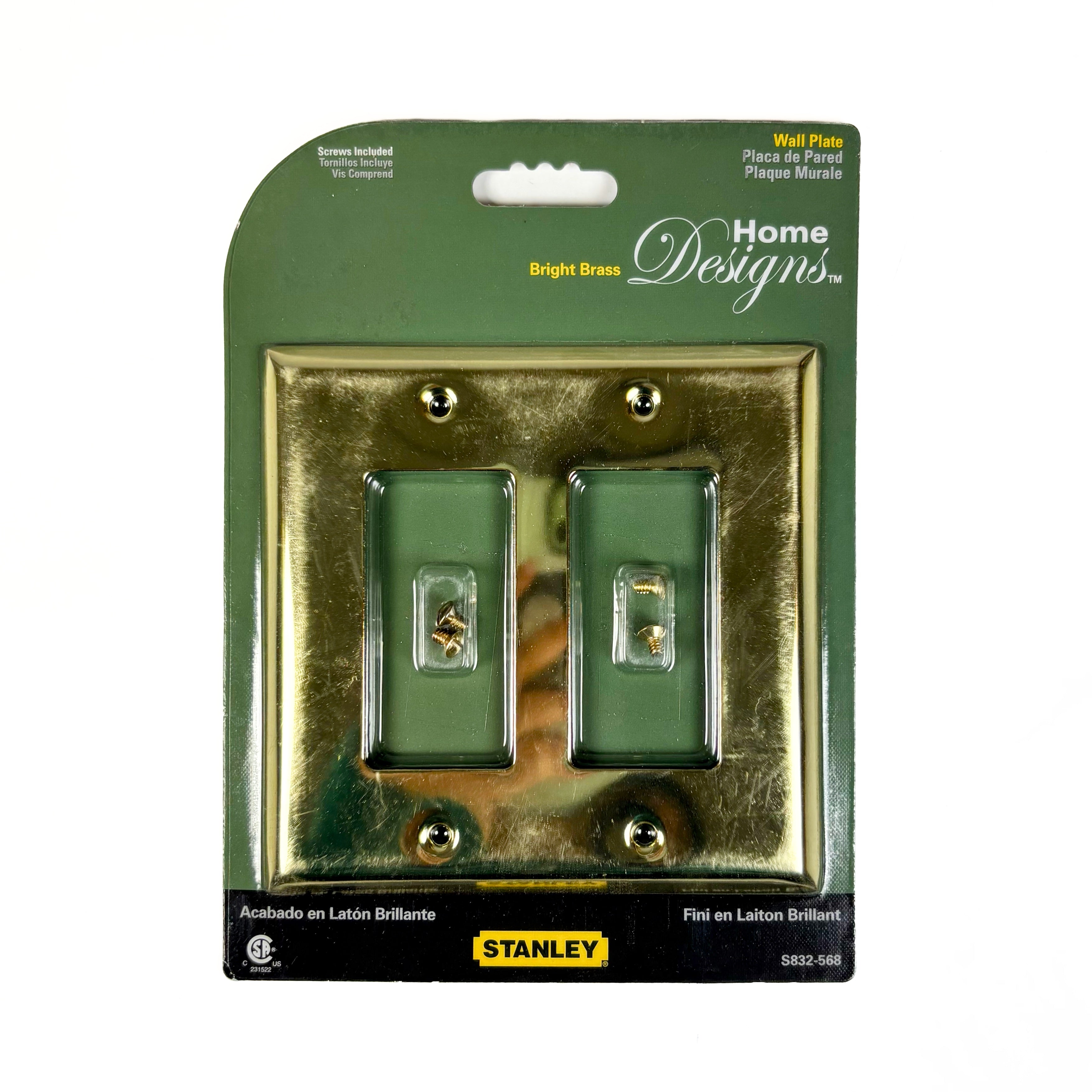 Basic Double Rocker Or GFI Wall Plate Polished Brass (POS)